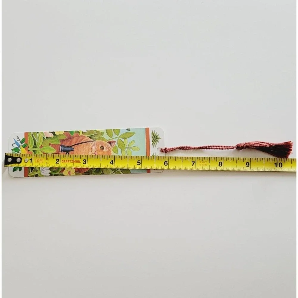 Vintage 90s Birdwatching Cat Bookmark, Elizabeth King Brownd, Artworks 1993 EB02